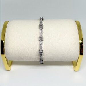 Charriol White Gold and Diamond Bracelet w/Sapphire Clasp